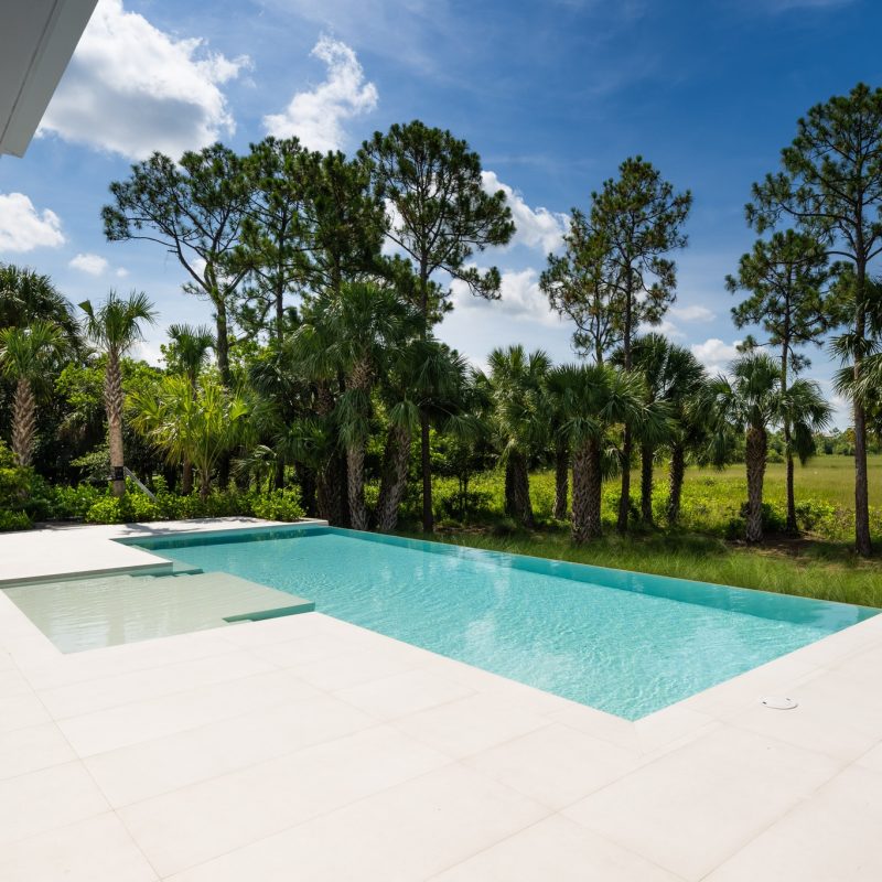 Infinity edge pool with sun shelf