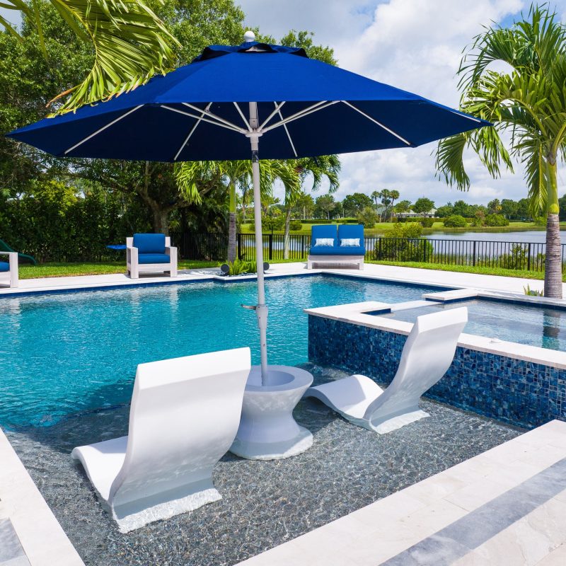 custom residential pool with raised spa in Stuart FL